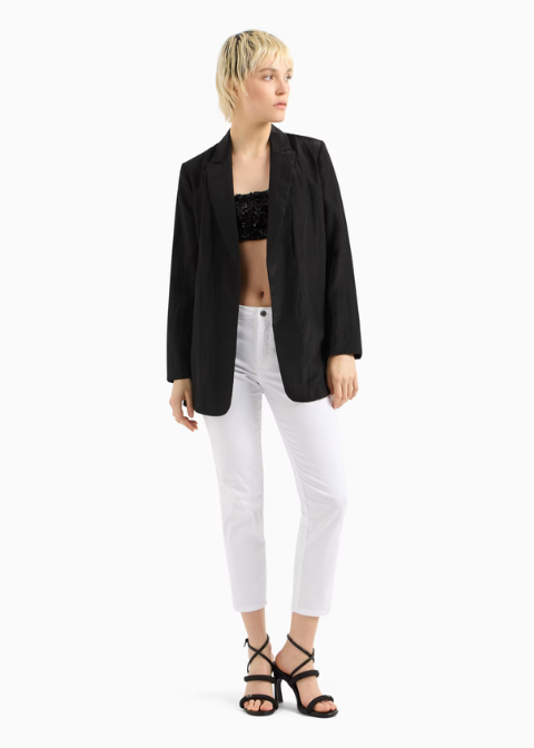 Pantalón blanco pitillo corto