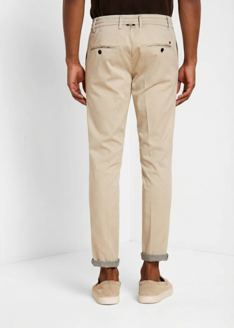 Chino MASONS beige satén elástico