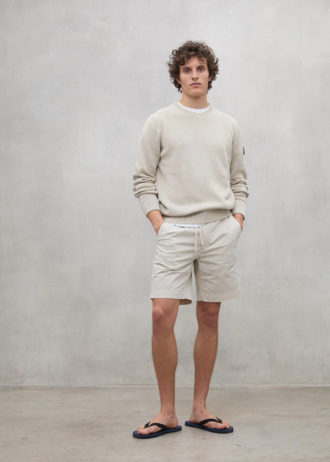Bermuda beige goma cordones