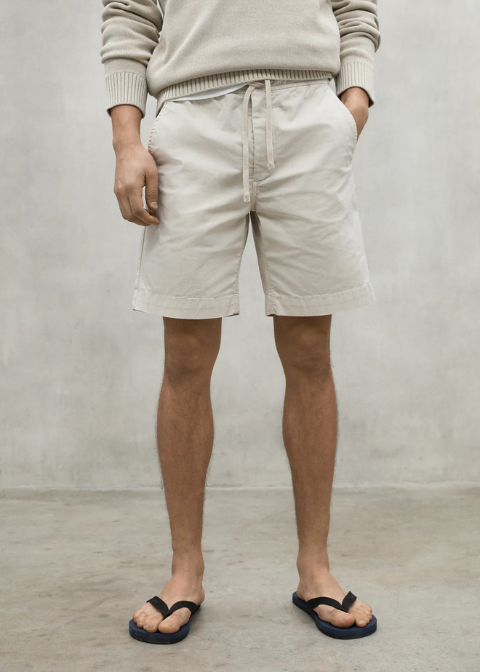 Bermuda beige goma cordones