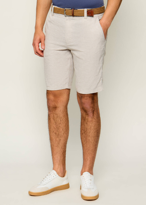 Bermuda HUGO BOSS beige lino+goma