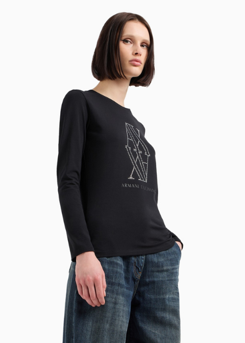 Camiseta ARMANI negro tachuelas
