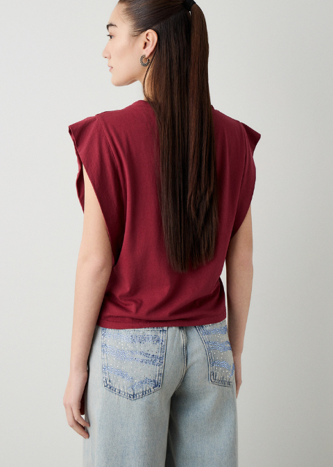 Camiseta granate doble