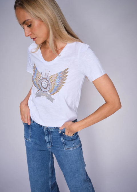 Camiseta MOS MOSH blanca alas