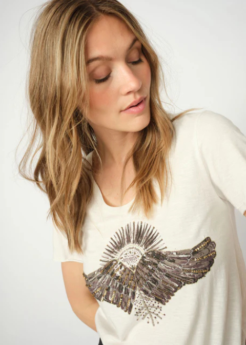 Camiseta MOS MOSH  logo lentejuelas