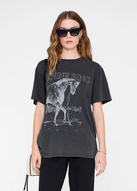 Camiseta ANINE BING negra caballo