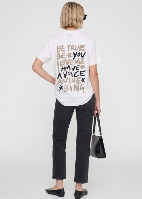 Camiseta ANINE BING blanca logo espalda