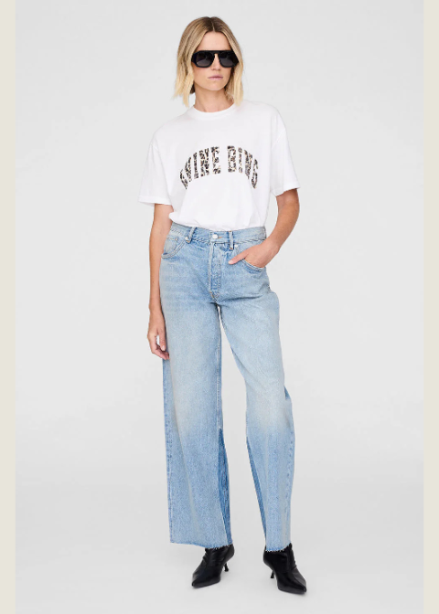 Camiseta ANINE BING blanca logo print