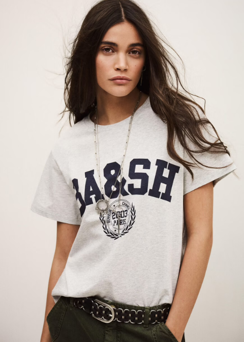 Camiseta BA&SH gris logo azul