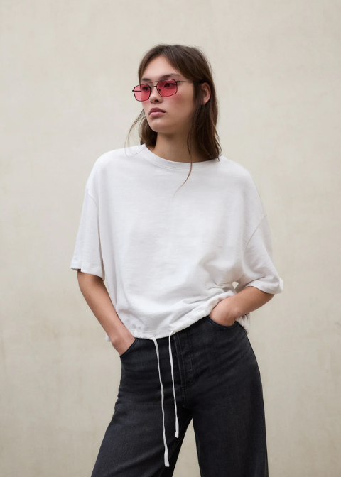 Camiseta ECOALF blanca cuerda ajustable