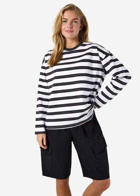 Camiseta NOISY blanca rayas grises