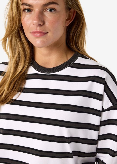 Camiseta NOISY blanca rayas grises