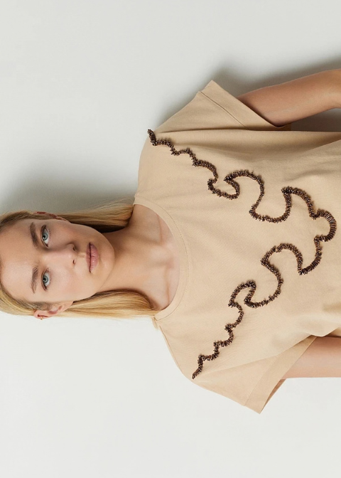 Camiseta BSB camel abalorios