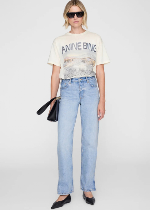 Camiseta ANINE BING crudo cuadrada