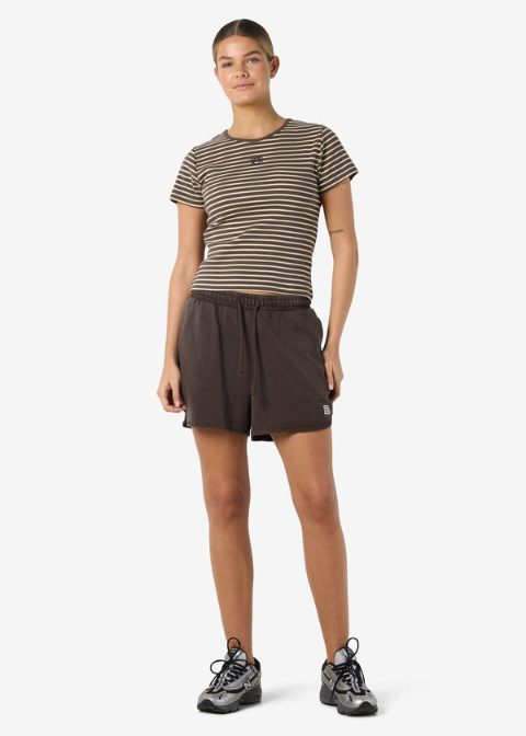 Camiseta NOISY marrón y beige rayas