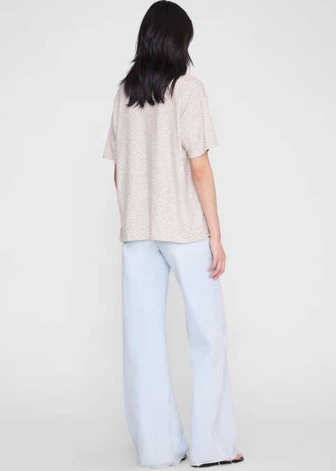 Camiseta ANINE BING beige animal print