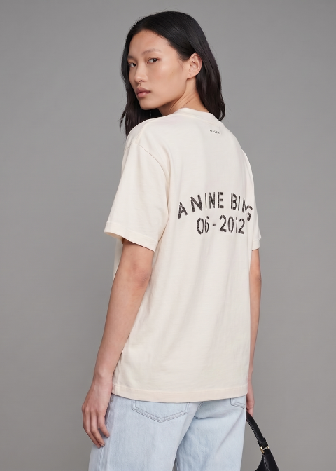 Camiseta ANINE BING cruda logo espalda