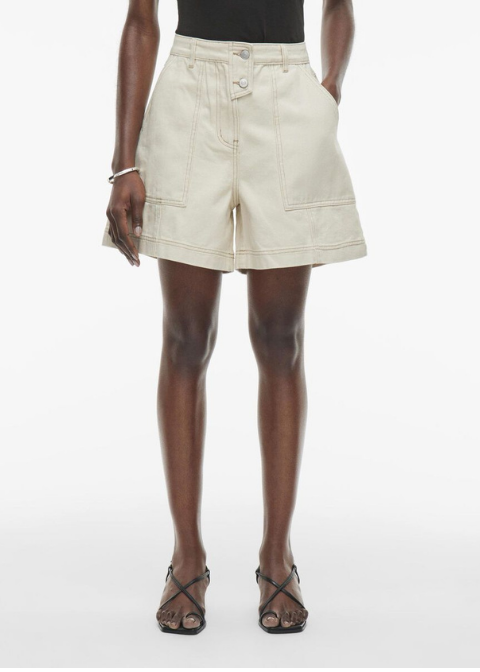 Short ROUGE EDIT beige doble botón