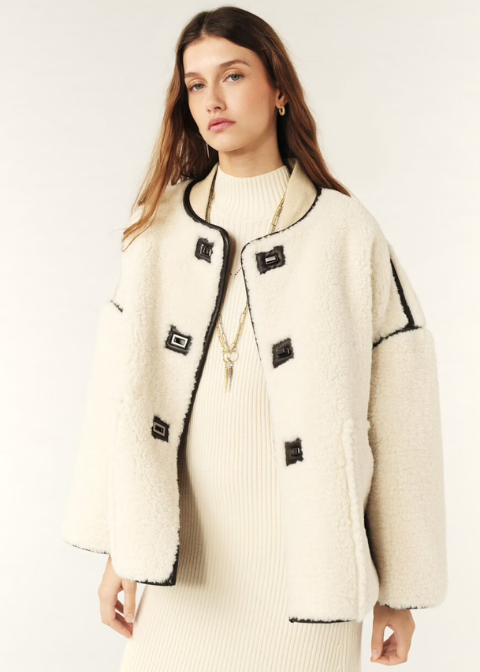 Abrigo ba&sh borreguito corto