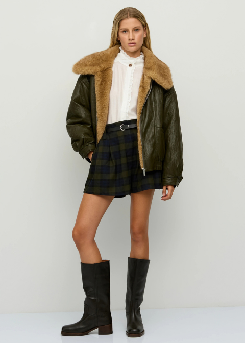 Chaqueta BSB efecto piel con cuello de pelo