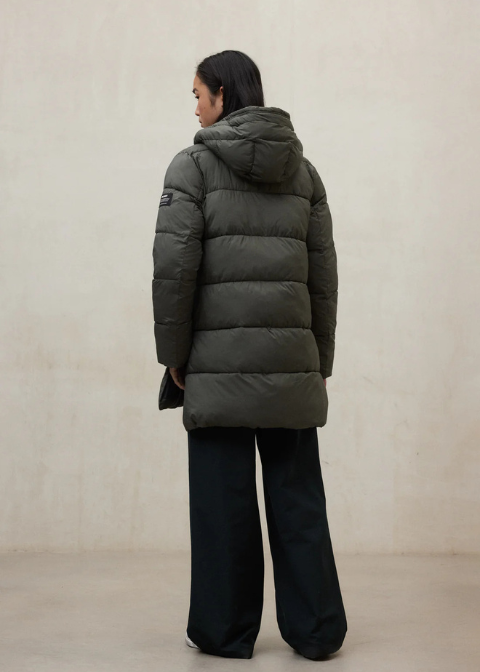 ECLF. Abrigo MARANGU gris 3/4 acolchado cremalleras horiz C·GR.T·S