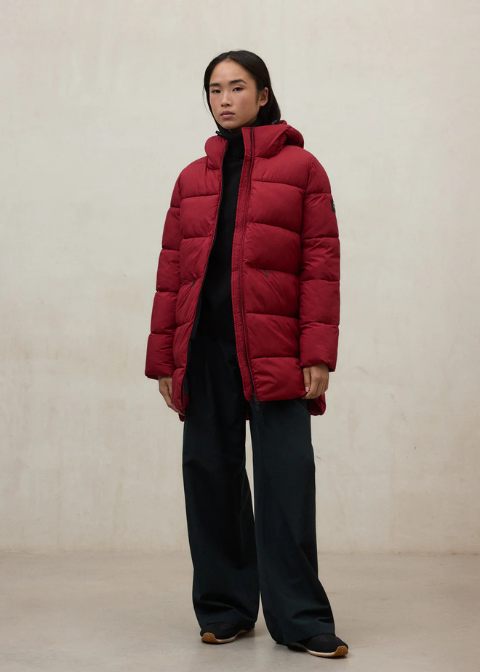 ECLF. Abrigo MARANGU rojo 3/4 acolchado cremalleras horiz C·ROJ.T·M