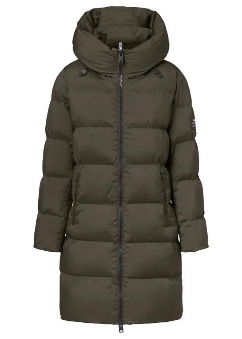 ECLF. Plumas MANLIE verde largo acolchado c/capucha C·VERDET·L