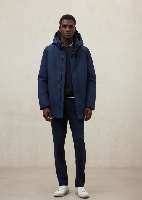 Abrigo ECOALF marino parka 3/4 impermeable