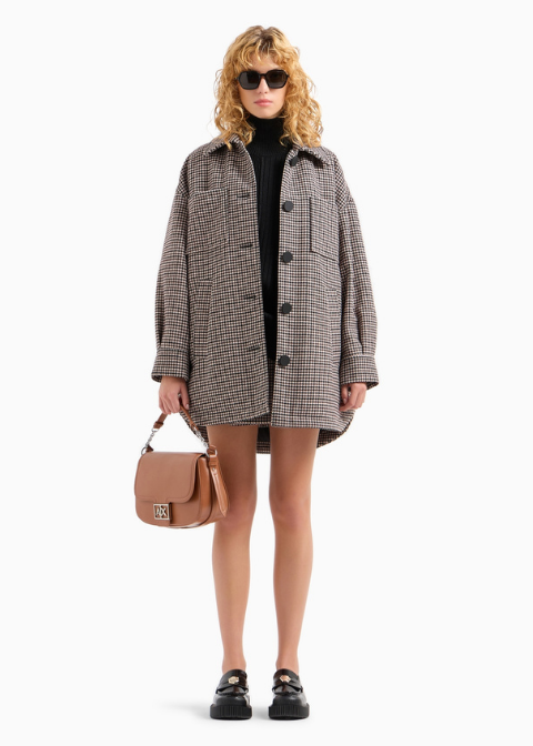 Chaquetón ARMANI marrón pata gallo