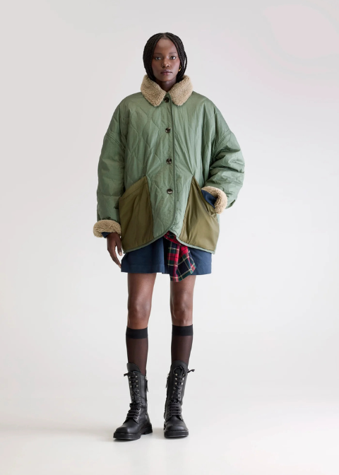 Abrigo BELLEROSE acolchado forro borreguito