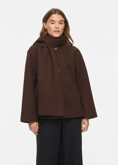 Chaqueta VILA paño bufanda desmontable