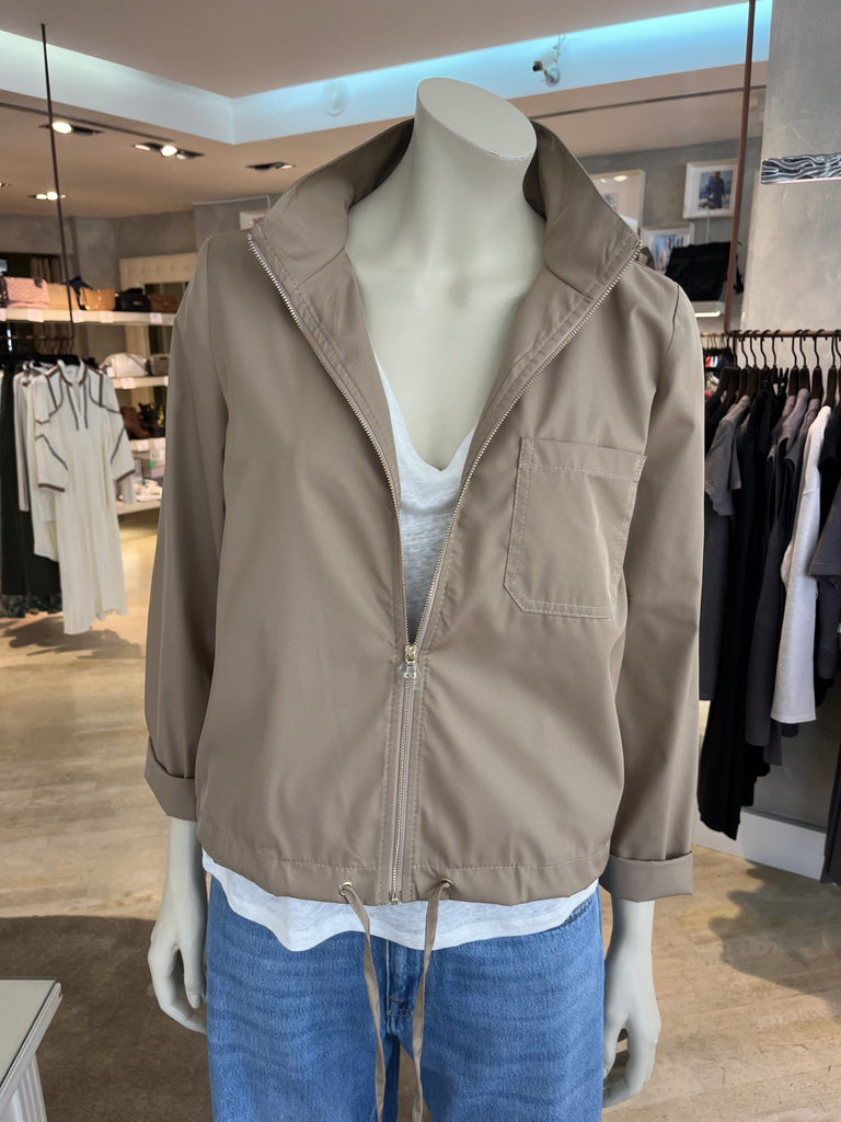 Cazadora beige bomber cremallera