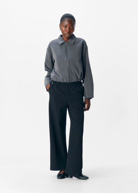 Bomber OBJECT gris cremallera