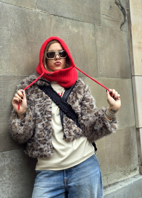 Cazadora NOISY beige animal print