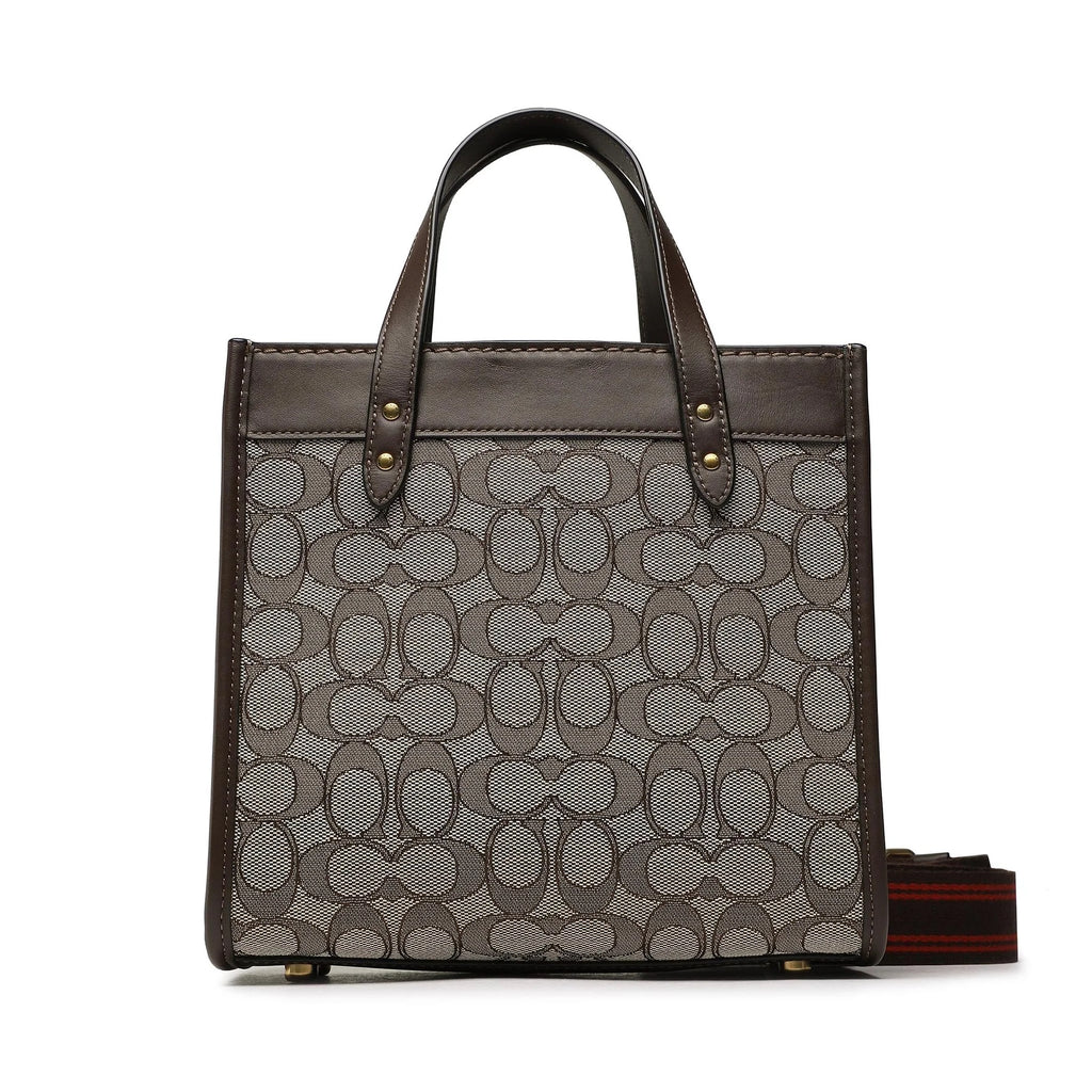Bolso marrón tote jacquard
