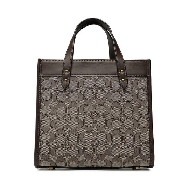 Bolso marrón tote jacquard