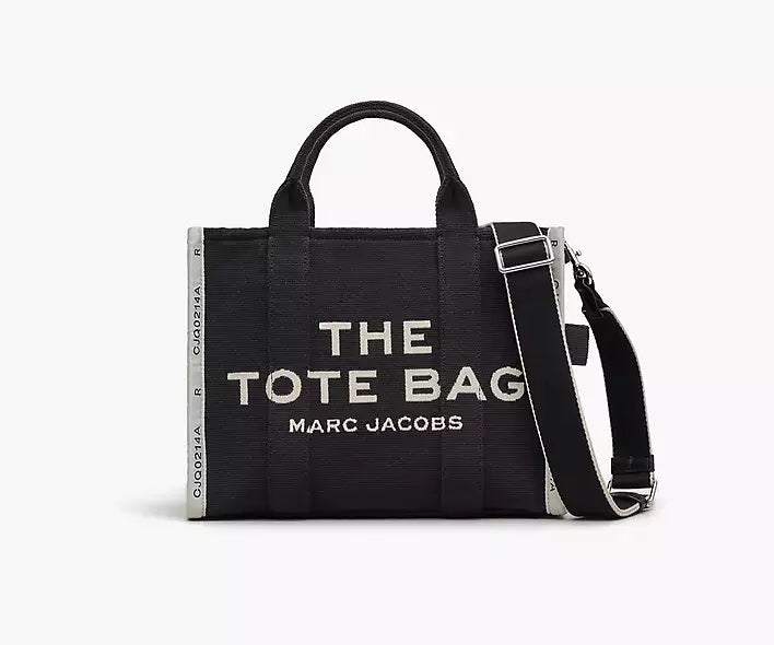 Tote Bag negro mediano jacquard