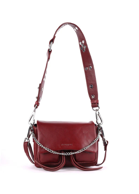 Bolso MINI granate cuero