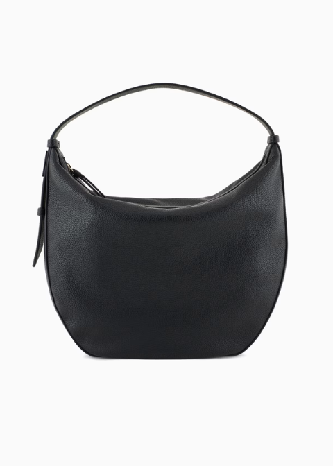 Bolso negro hobo granulado