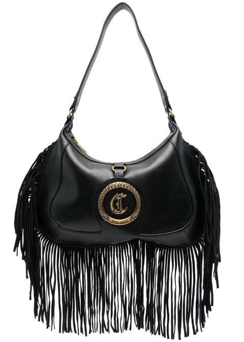 Bolso negro grande flecos