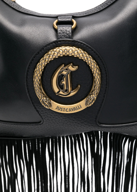 Bolso negro grande flecos