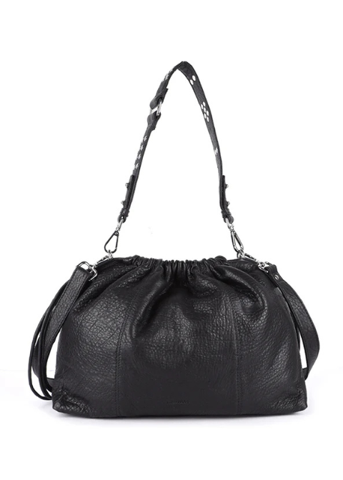 Bolso NEUVILLE negro rugoso grande