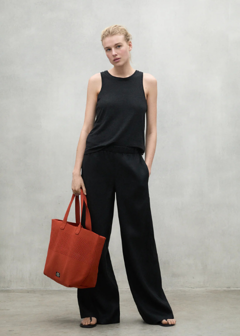 Bolso rojo rejilla tote grande