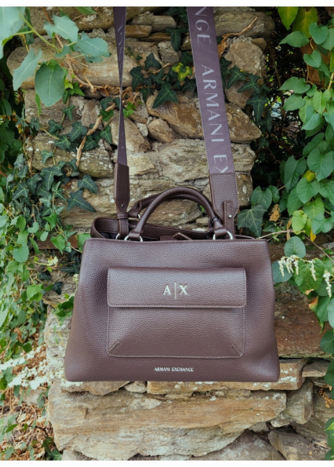 Bolso ARMANI EXCHANGE marron chocolate bolsillo