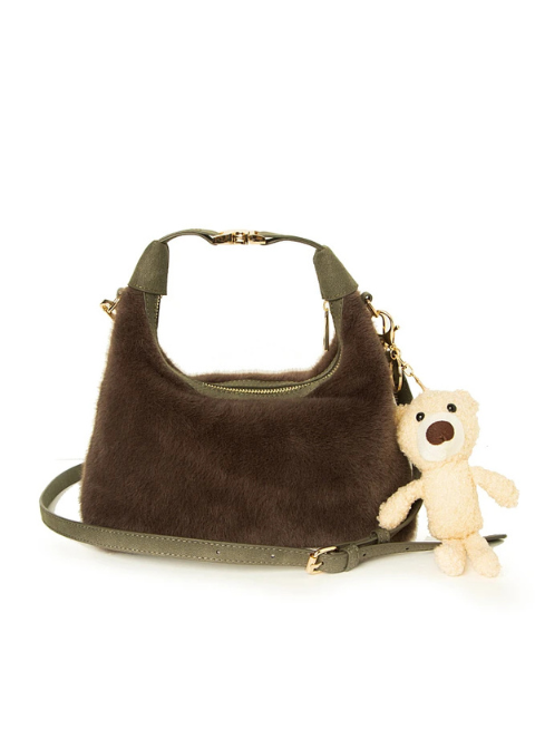 Bolso BSB caqui pelo gris
