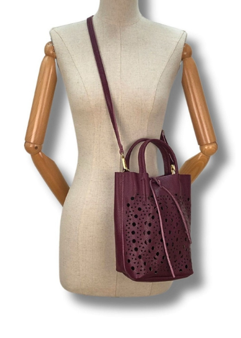 Bolso MARTINAK granate mini piel