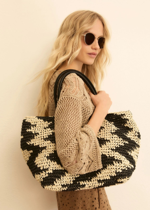 Bolso EMME MARELLA  rafia grande forro