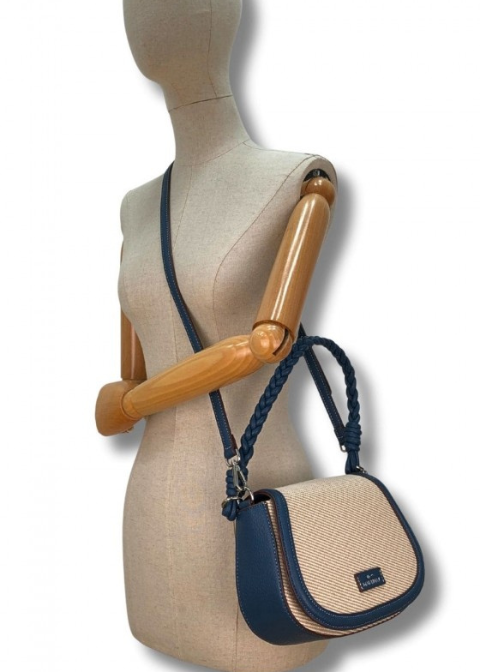 Bolso MARTINA K beige rafia azul