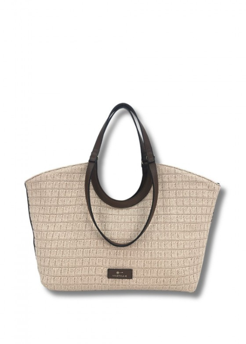 Bolso MARTINA K beige tela punto