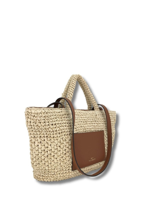 Bolso MARTINA K beige rafia doble asa